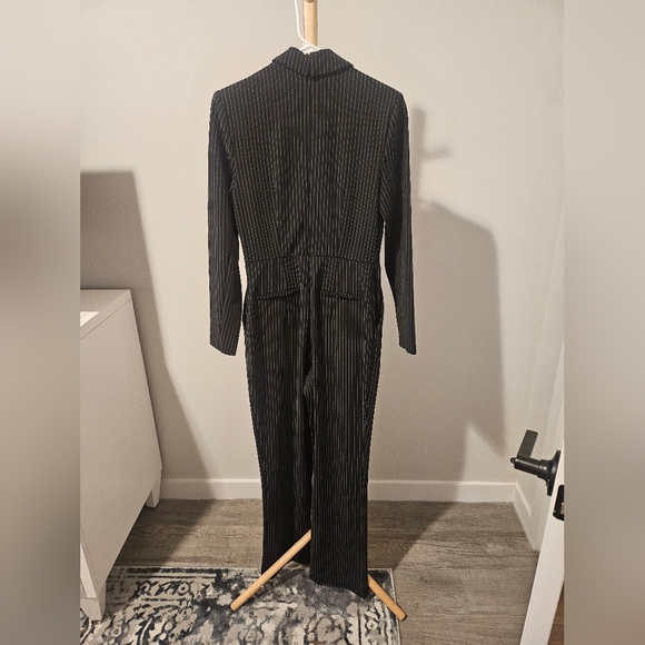 Express Black Pinstriped Jumpsuit, Size S - Picture 5 of 5